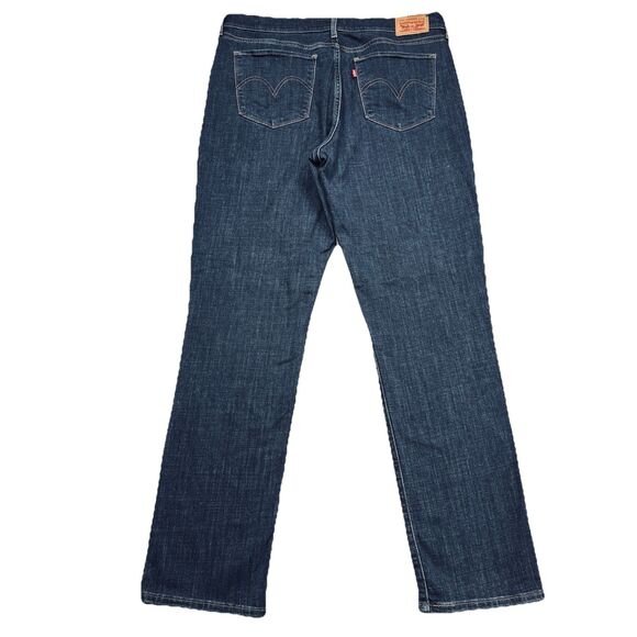 Levis Classic Straight Jeans 32/14L (34x31.5) Dark Wash Blue Denim Stretch Women - Picture 3 of 9
